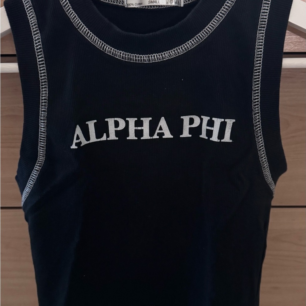 Alpha Phi Black Tank Crop Top